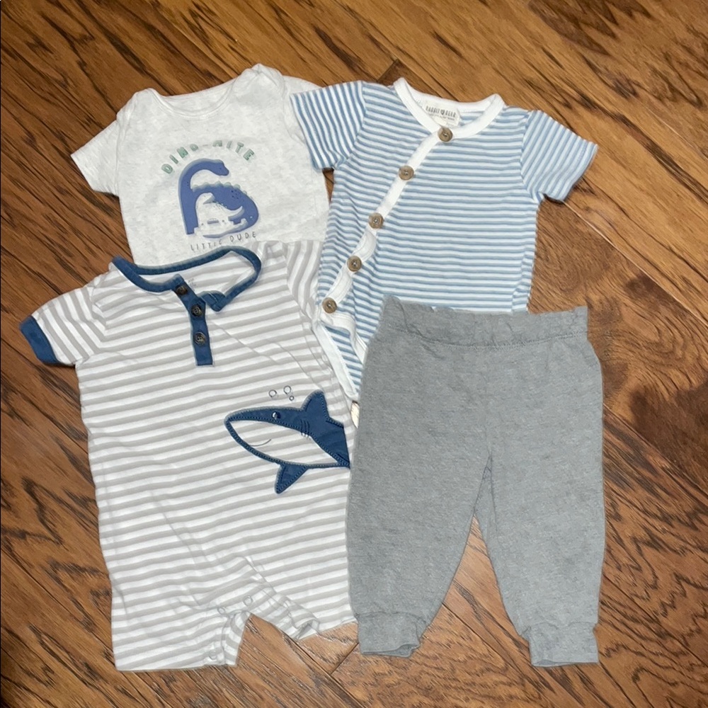 Carter's Baby Blue and Gray Outfit Set